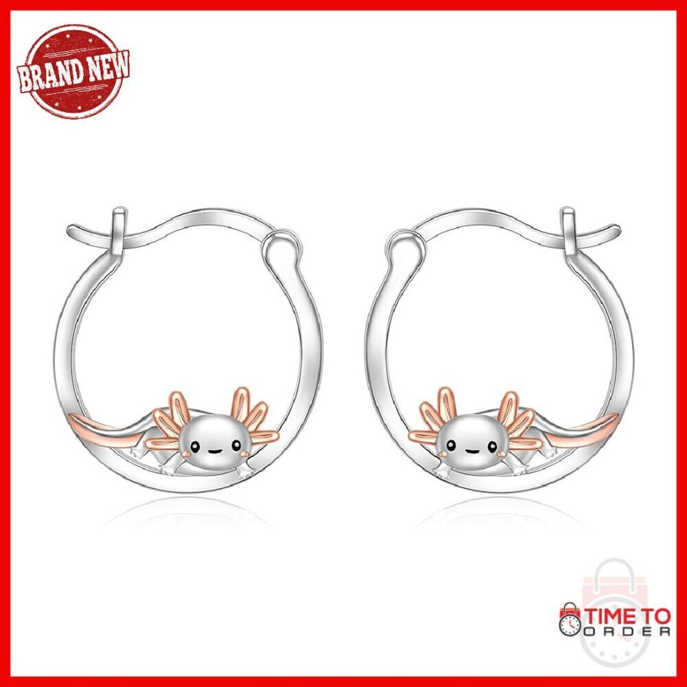Sterling Silver Animal Hoop Earrings 0.7 Inch Cute Jewelry Gift